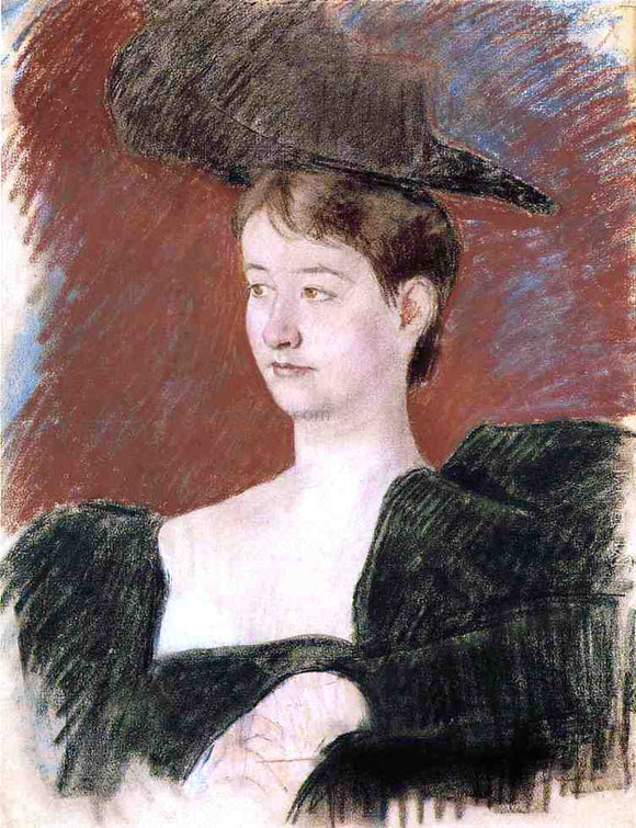  Mary Cassatt Portrait of a Young Woman in Green - Art Print