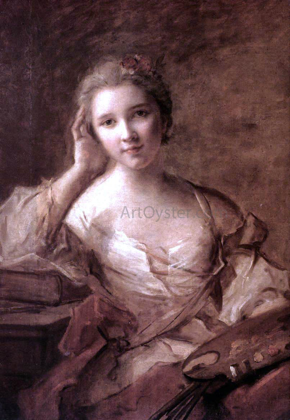  Jean-Marc Nattier Portrait of a Young Woman Painter - Art Print