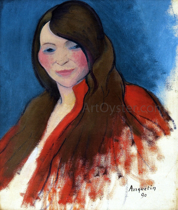  Louis Anquetin Portrait of a Young Woman with Long Hair - Art Print