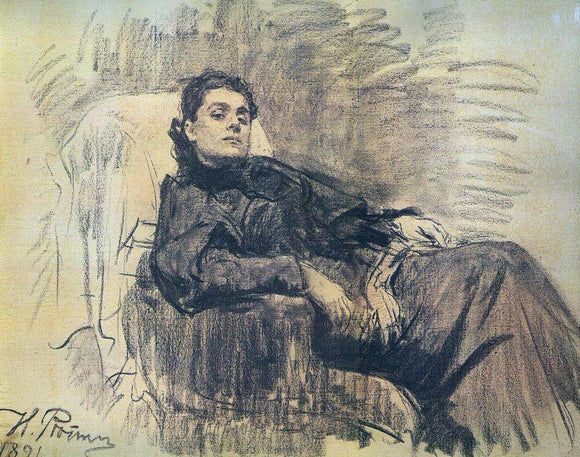  Ilia Efimovich Repin Portrait of Actress Eleonora Duse - Art Print