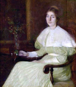  William Howard Hart Portrait of Adeline Pond Adams Seated in an Interior - Art Print