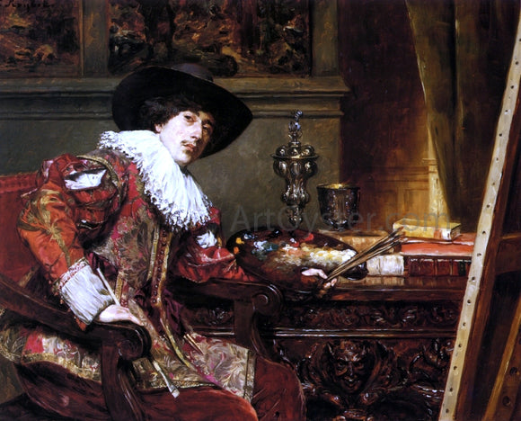  Ferdinand Roybet Portrait of an Artist - Art Print