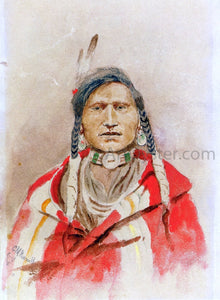  Charles Marion Russell Portrait of an Indian - Art Print