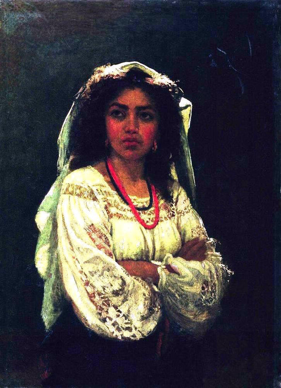  Ilia Efimovich Repin Portrait of an Italian Woman - Art Print
