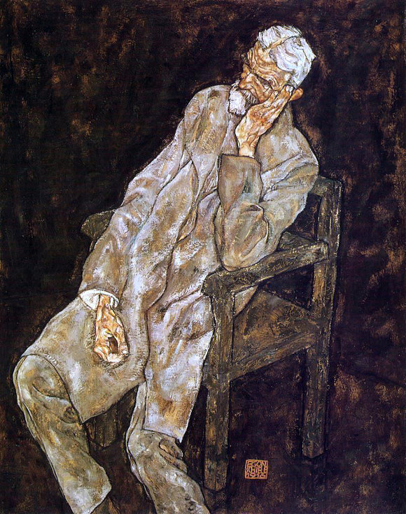  Egon Schiele Portrait of an Old Man (also known as Johann Harms) - Art Print