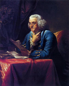  David Martin Portrait of Benjamin Franklin - Art Print