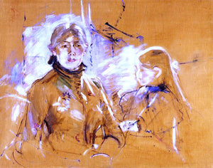  Berthe Morisot Portrait of Berthe Morisot and Her Daughter - Art Print
