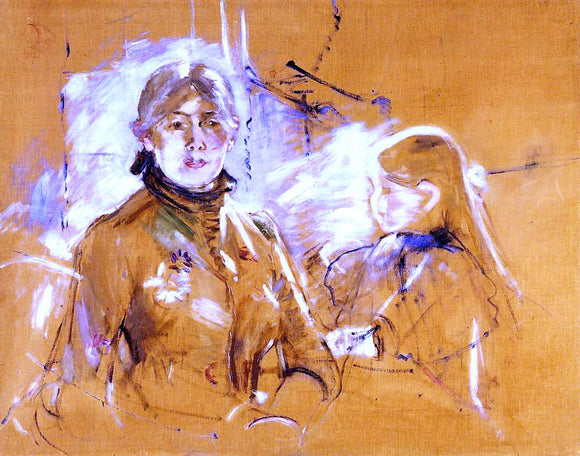  Berthe Morisot Portrait of Berthe Morisot and Her Daughter - Art Print