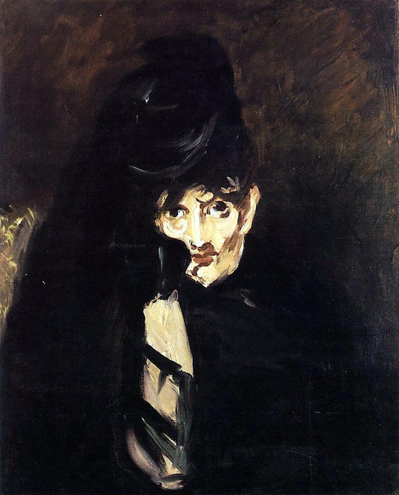  Edouard Manet Portrait of Berthe Morisot with Hat, in Mourning - Art Print