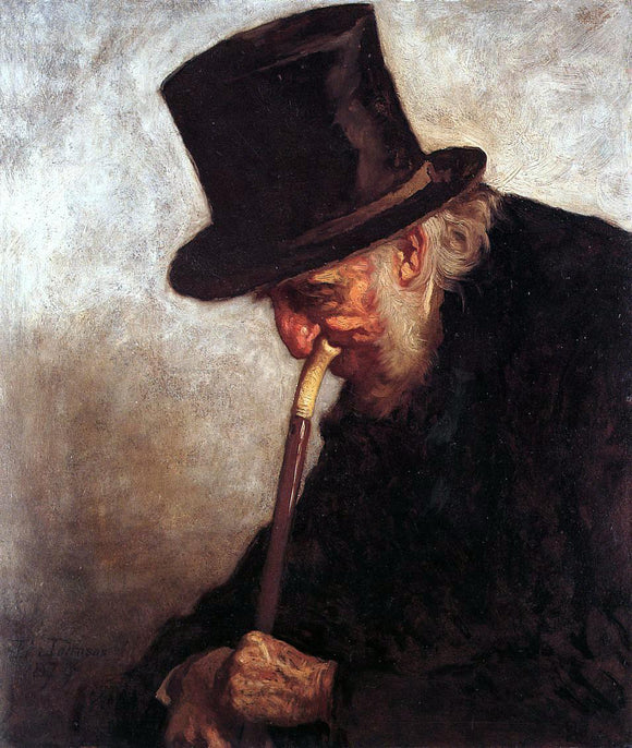  Eastman Johnson Portrait of Captain Charles Myrick (Study for 'Embers') - Art Print