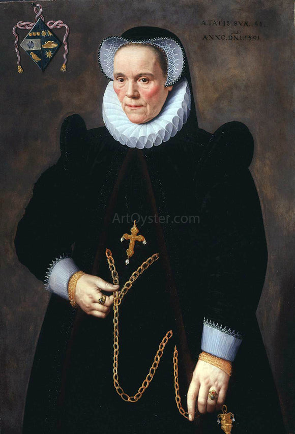  The Younger Frans Pourbus Portrait of Catherine van Damme, Wife of Francois de Groote - Art Print