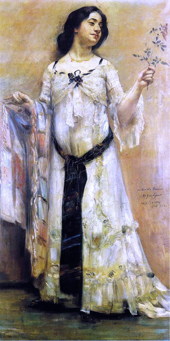  Lovis Corinth Portrait of Charlotte Berend in a White Dress - Art Print