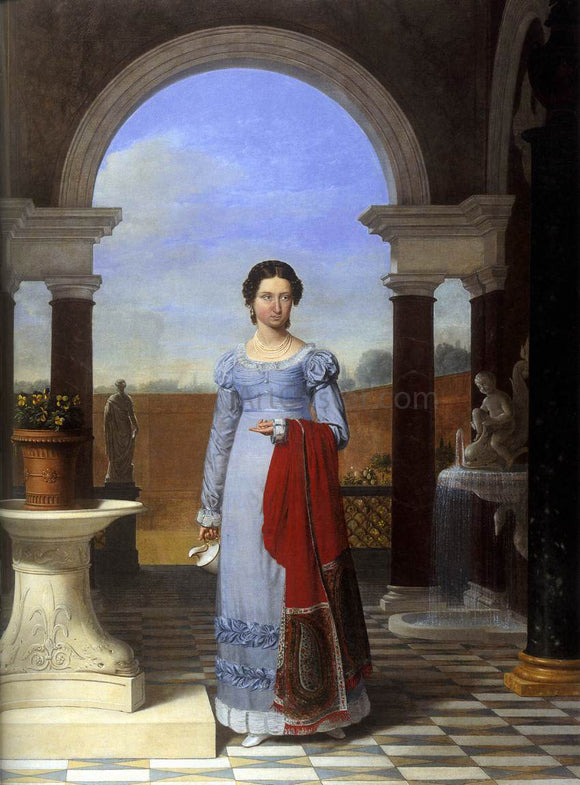  Joseph-Francois Ducq Portrait of Colette Versavel, Wife of Isaac J. de Meyer - Art Print