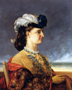  Gustave Courbet Portrait of Countess Therese Burnswick - Art Print