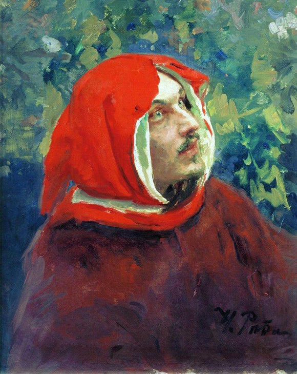  Ilia Efimovich Repin Portrait of Dante, Study - Art Print