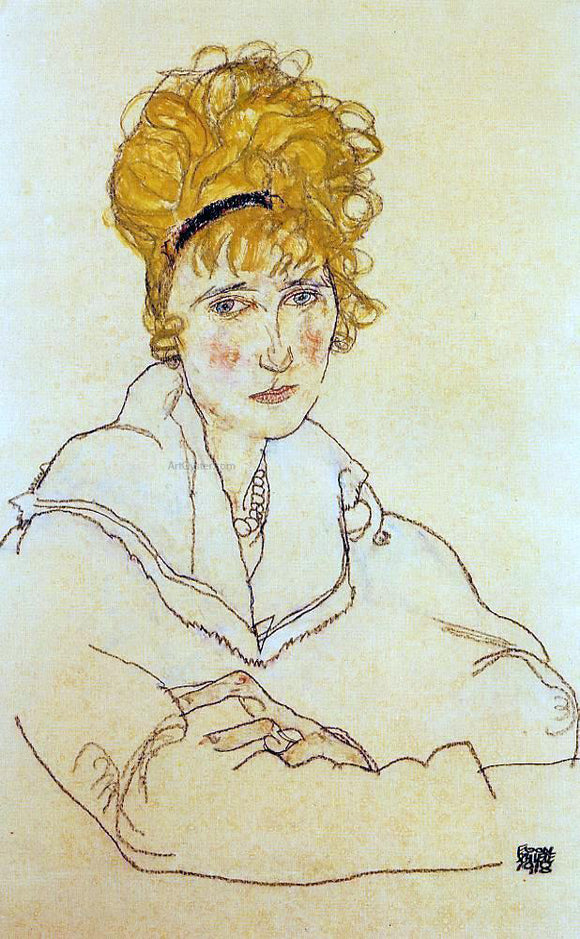  Egon Schiele Portrait of Edith Schiele - Art Print