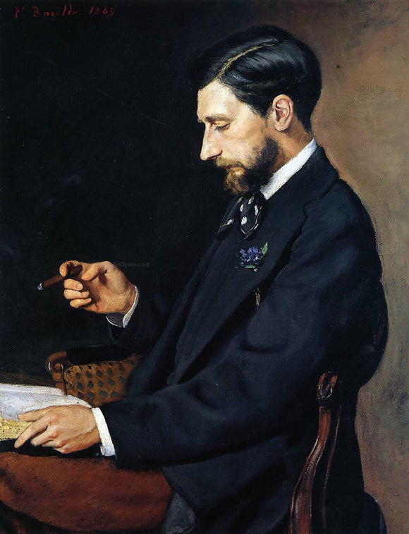  Jean Frederic Bazille Portrait of Edmond Maitre - Art Print