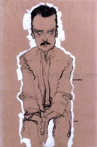  Egon Schiele Portrait of Eduard Kosmack, Frontal, with Clasped Hands - Art Print