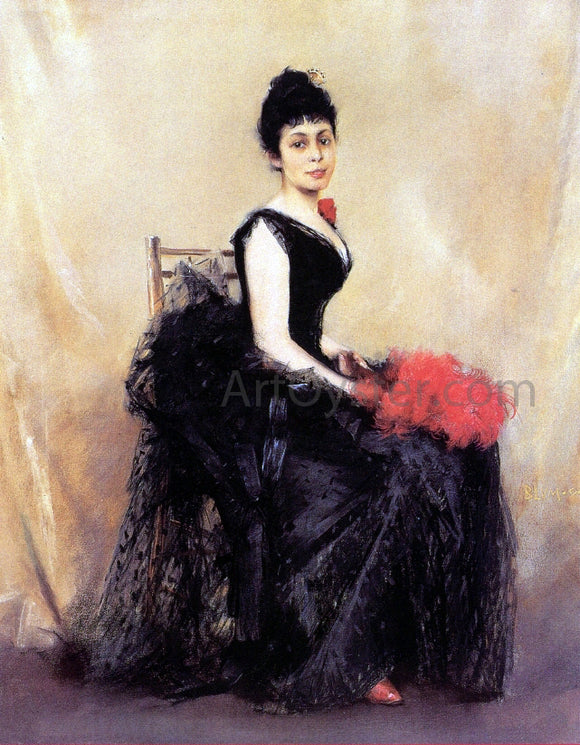  Robert Frederick Blum Portrait of Flora de Stephano - Art Print
