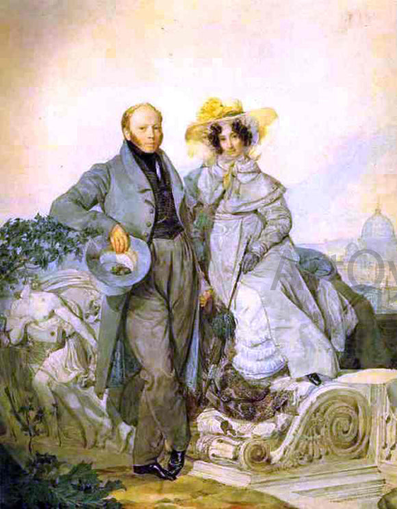  Karl Pavlovich Brulloff Portrait of G. N. and V. A. Olenin - Art Print