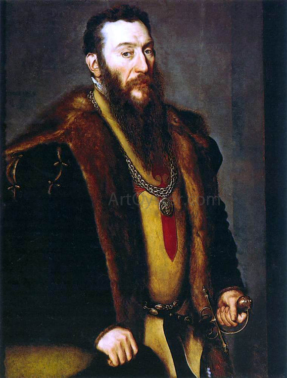  Anthonis Mor Van Dashorst Portrait of Giovanni Battista di Castaldo - Art Print