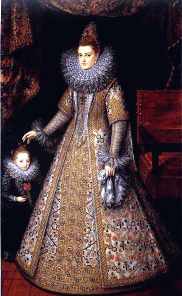  The Younger Frans Pourbus Portrait of Isabella Clara Eugenia of Austria with her Dwarf - Art Print