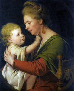  Joseph of Derby Portrait of Jane Darwin and her son William Brown Darwin - Art Print