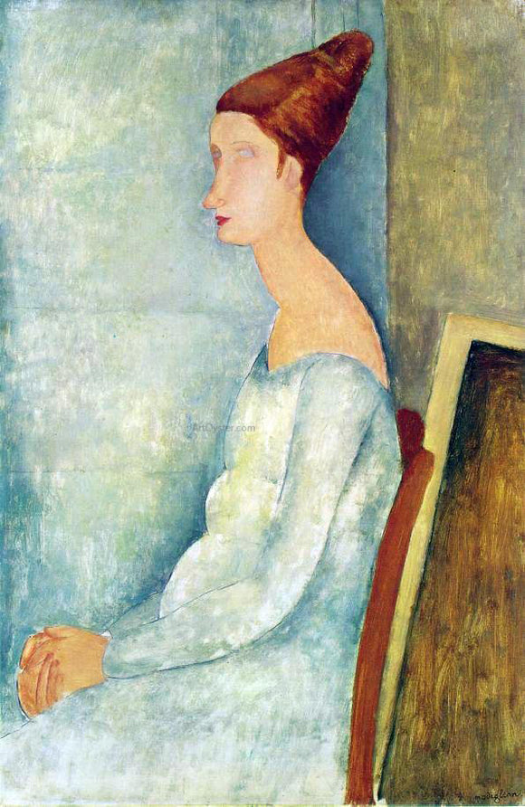  Amedeo Modigliani Portrait of Jeanne Hebuterne Seated in Profile - Art Print