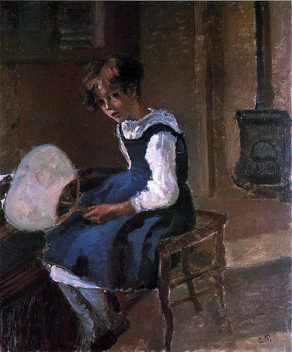  Camille Pissarro Portrait of Jeanne with a Fan - Art Print