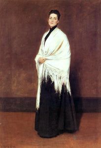  William Merritt Chase Portrait of Lady C. (also known as Lady with a White Shawl) - Art Print
