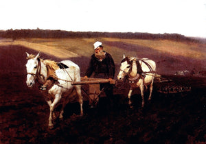  Ilia Efimovich Repin Portrait of Leo Tolstoy as a Ploughman on a Field - Art Print
