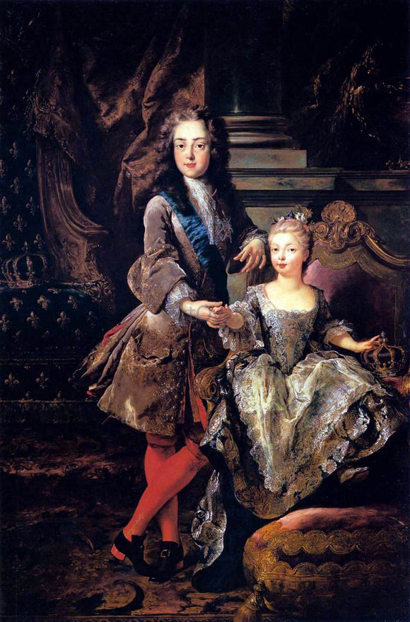  Jean-Francois De Troy Portrait of Louis XV of France and Maria Anna Victoria of Spain - Art Print