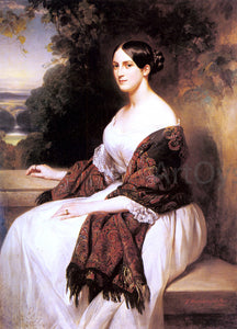  Franz Xavier Winterhalter Portrait of Madame Ackerman, the wife of the Chief Finance Minister of King Louis Philippe - Art Print