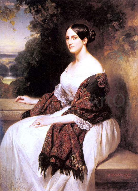  Franz Xavier Winterhalter Portrait of Madame Ackerman, the wife of the Chief Finance Minister of King Louis Philippe - Art Print
