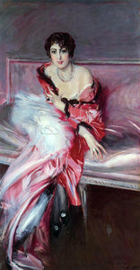  Giovanni Boldini Portrait of Madame Julliard in Red - Art Print