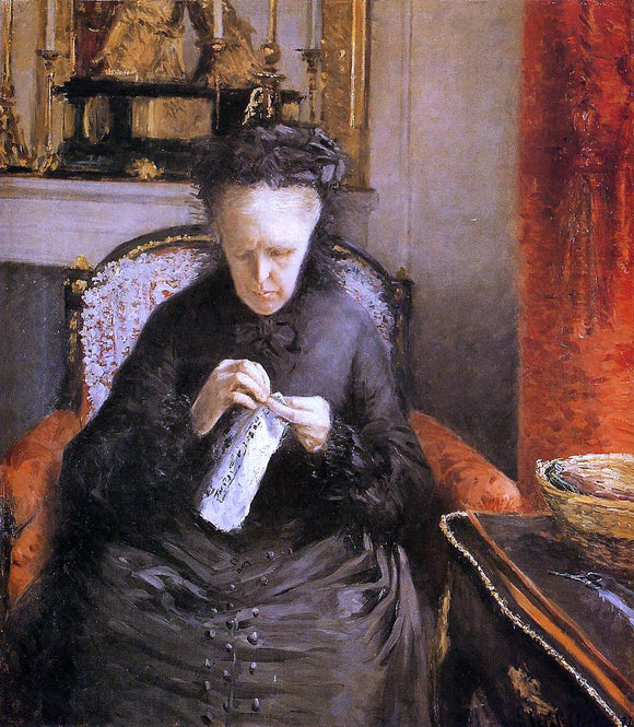  Gustave Caillebotte Portrait of Madame Martial Caillebote (the artist's mother) - Art Print