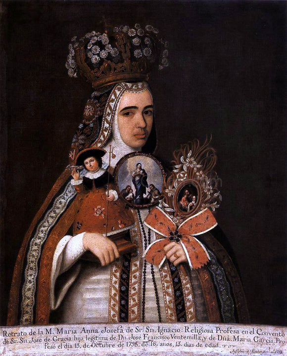  Jose De Alcibar Portrait of Maria Anna Josefa Taking Vow - Art Print
