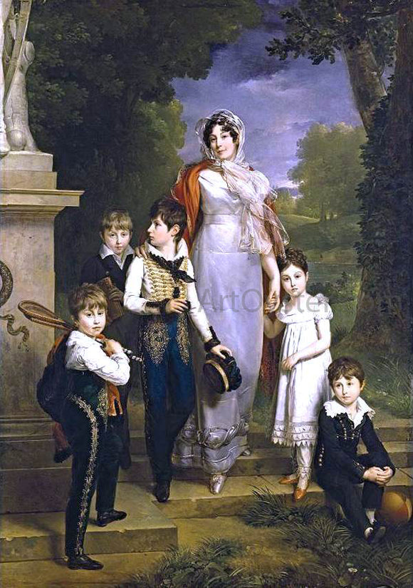  Marguerite Gerard Portrait of Marechale Lannes, Duchesse de Montebello with Her Children - Art Print