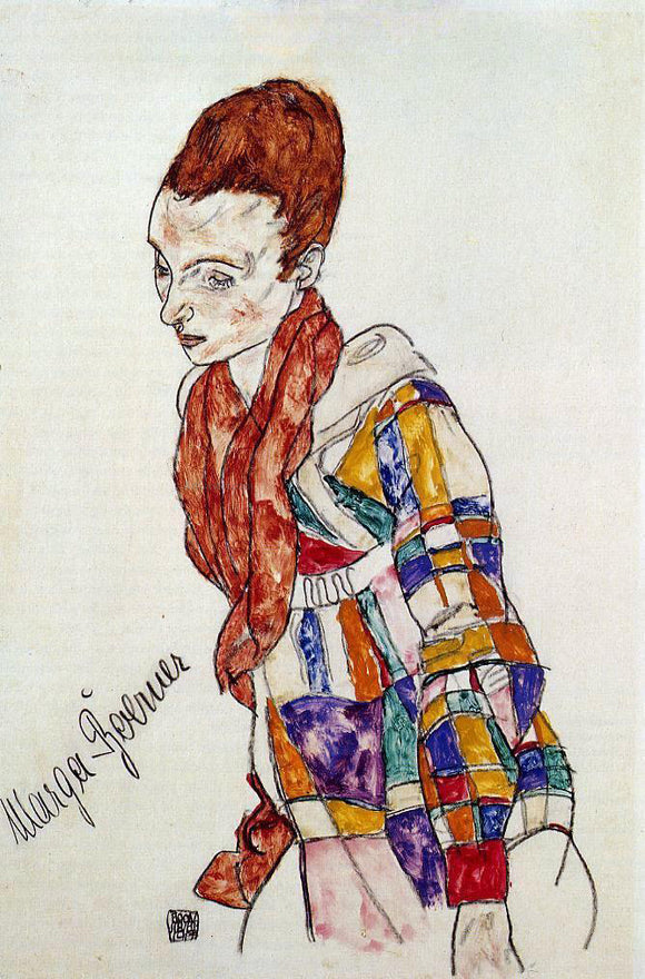  Egon Schiele Portrait of Marga Boerner - Art Print