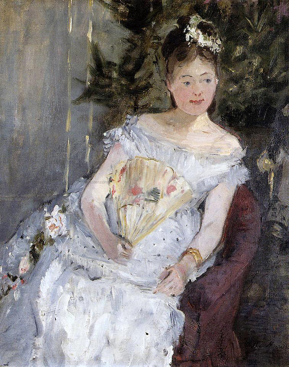  Berthe Morisot Portrait of Marguerite Carre (also known as Young Girl in a Ball Gown) - Art Print