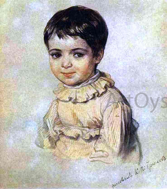  Karl Pavlovich Brulloff Portrait of Maria Kikina as a Child - Art Print