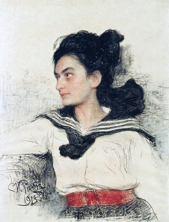  Ilia Efimovich Repin Portrait of Maria Osipovna Lowenfeld. - Art Print