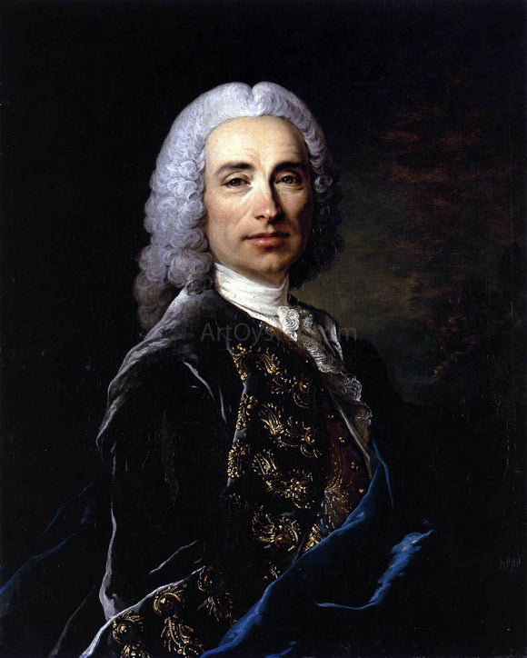 Louis Tocque Portrait of Marquis de Lucker - Art Print