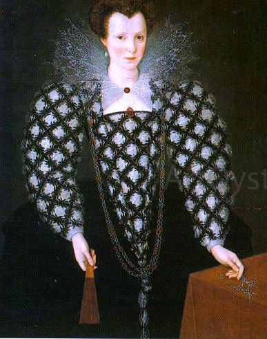  The Younger Marcus Gheeraerts Portrait of Mary Rogers: Lady Harrington - Art Print