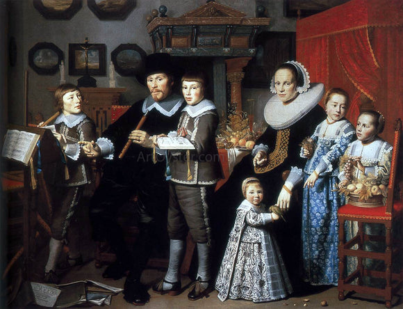  Hendrick Cornelisz Van Vliet Portrait of Michiel van der Dussen and His Family - Art Print
