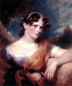  George Henry Harlow Portrait of Miss Carolline Hopwood - Art Print