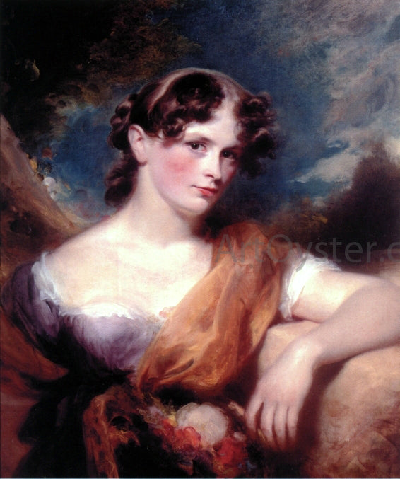  George Henry Harlow Portrait of Miss Carolline Hopwood - Art Print