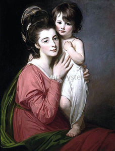  George Romney Portrait of Mrs Henrietta Morris and Her Son John - Art Print