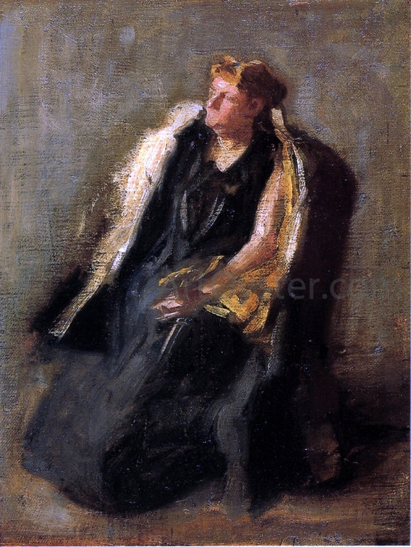  Thomas Eakins Portrait of Mrs. Hubbard (sketch) - Art Print