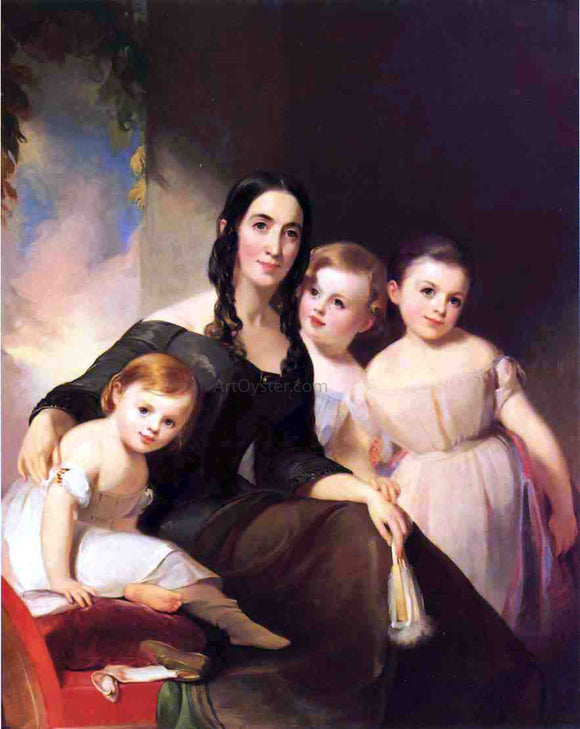  Thomas Sully Portrait of Mrs. James Robb and Her Three Children - Art Print